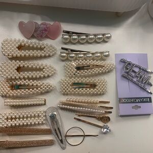 Various Pearl hair clips and Bobby pins